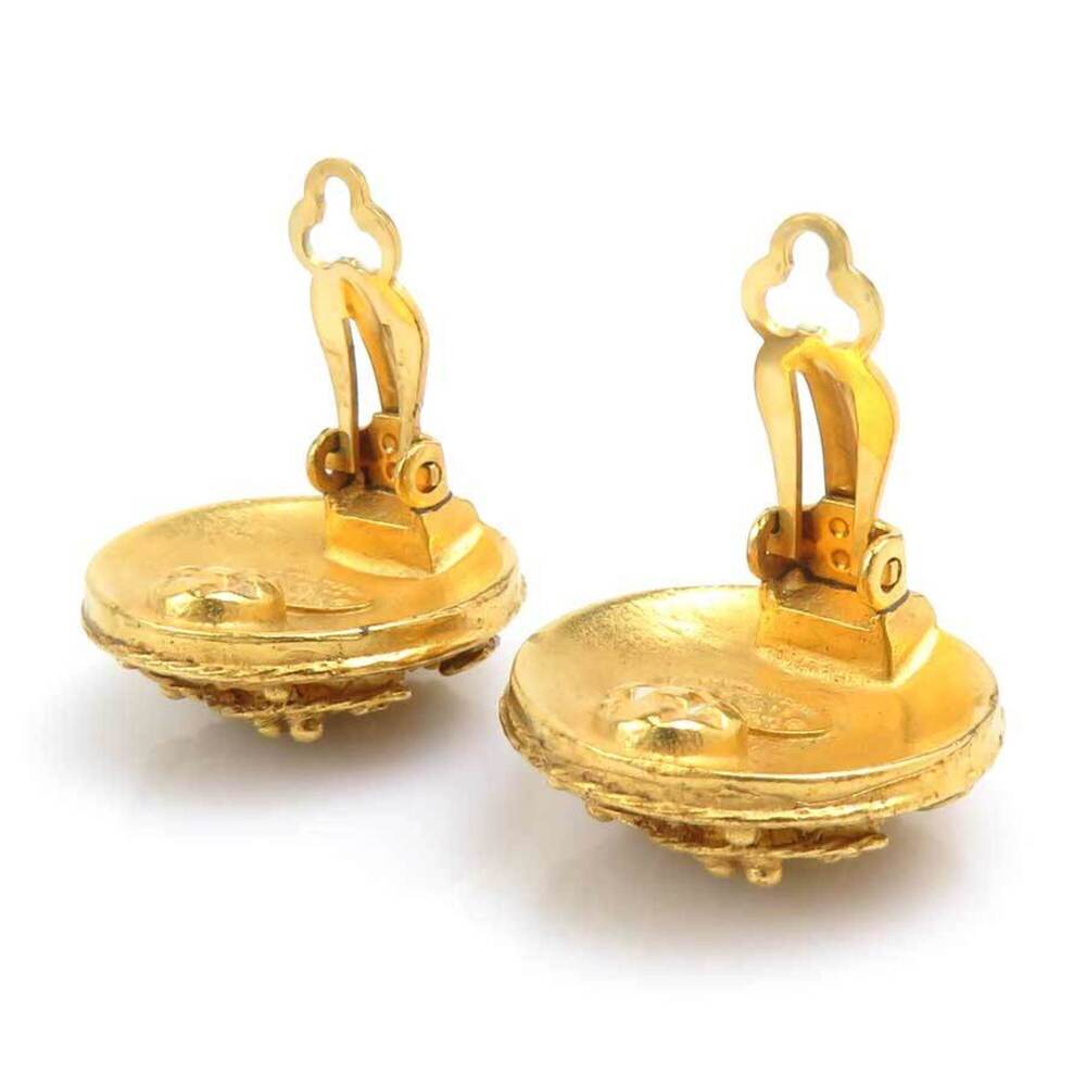 CHANEL Authentic Gold Logo Earrings - Picture 5 of 12